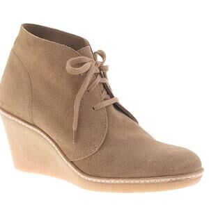 J Crew MacAlister Chukka Suede Wedge Boot 9 Tan Beige J Crew Bootie Ankle Oxford